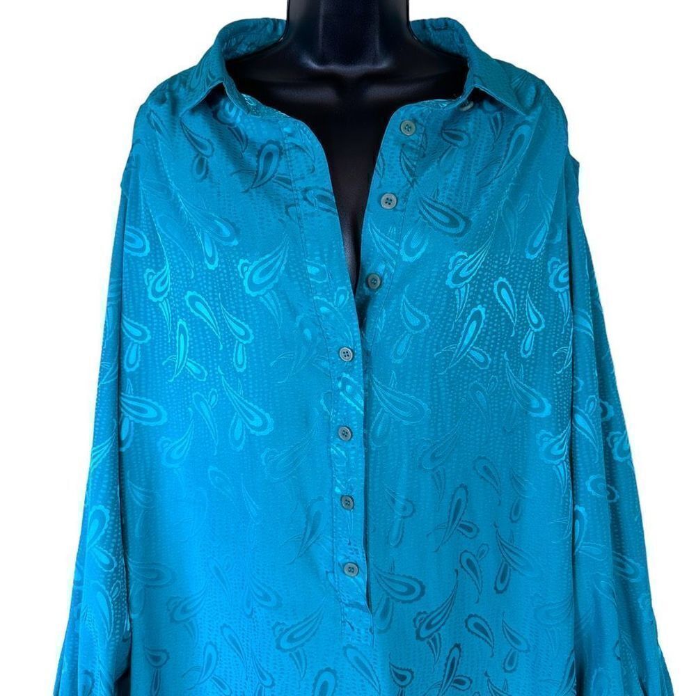 Vintage Schrader Sport Oversized Teal Green Mumu Women’s Size 20W - Picture 10 of 10